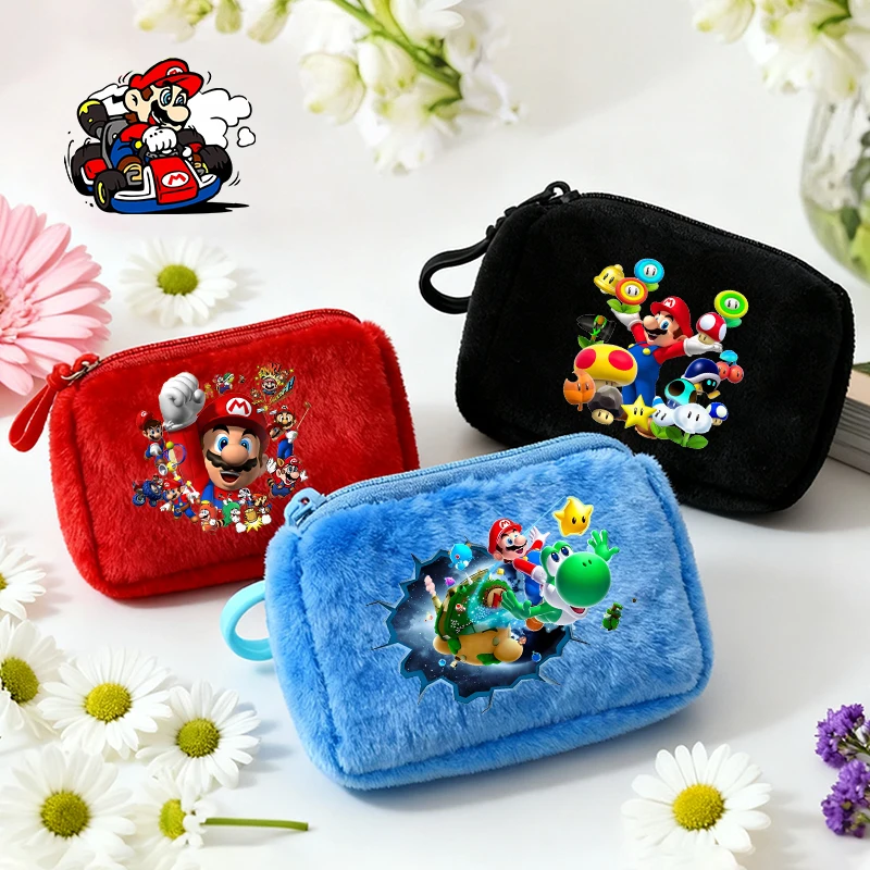 Monedero de felpa con estampado de Anime para niños, billetera portátil Kawaii con estampado de Anime para hombre, Mini bolso para llaves y tarjetas bancarias, regalo para juegos de fiesta