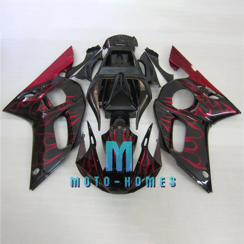 Top Selling Motorcycle Fairing Kits for Yamaha R6 1998 1999 2000 2001 2002 Injection Molded 98 99 00 01 02 Red Flame