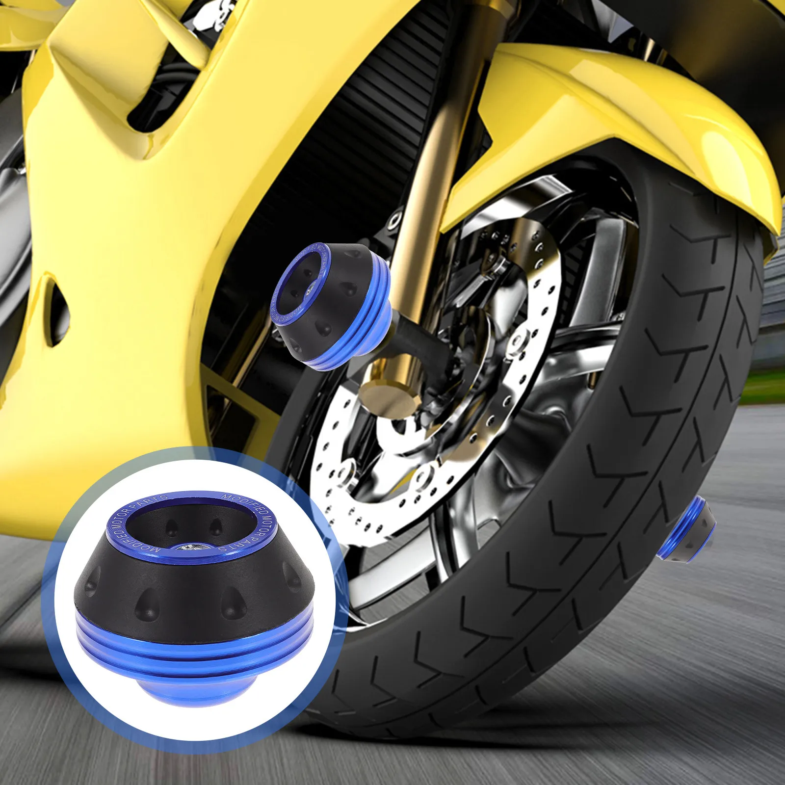 

2Pcs Premium Alloy Motorbike Front Fork Cup Anti Drop Collision Protection Strong Durability Easy Install Remove Decorative