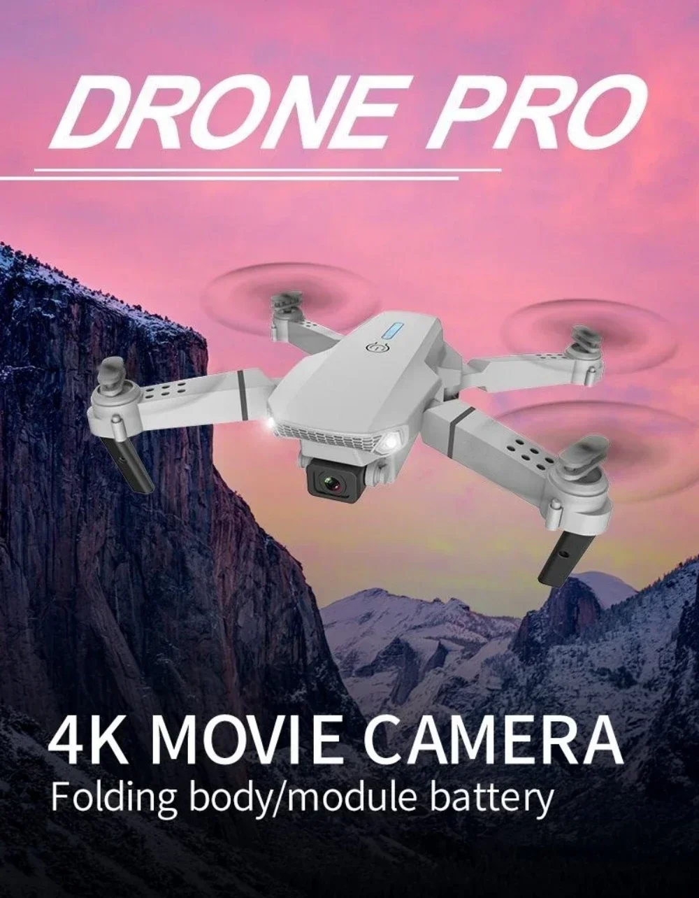 E88 Pro Drone 4k Profesional HD 4k Rc aereo Dual-Camera grandangolare testa telecomando Quadcopter aereo giocattolo elicottero