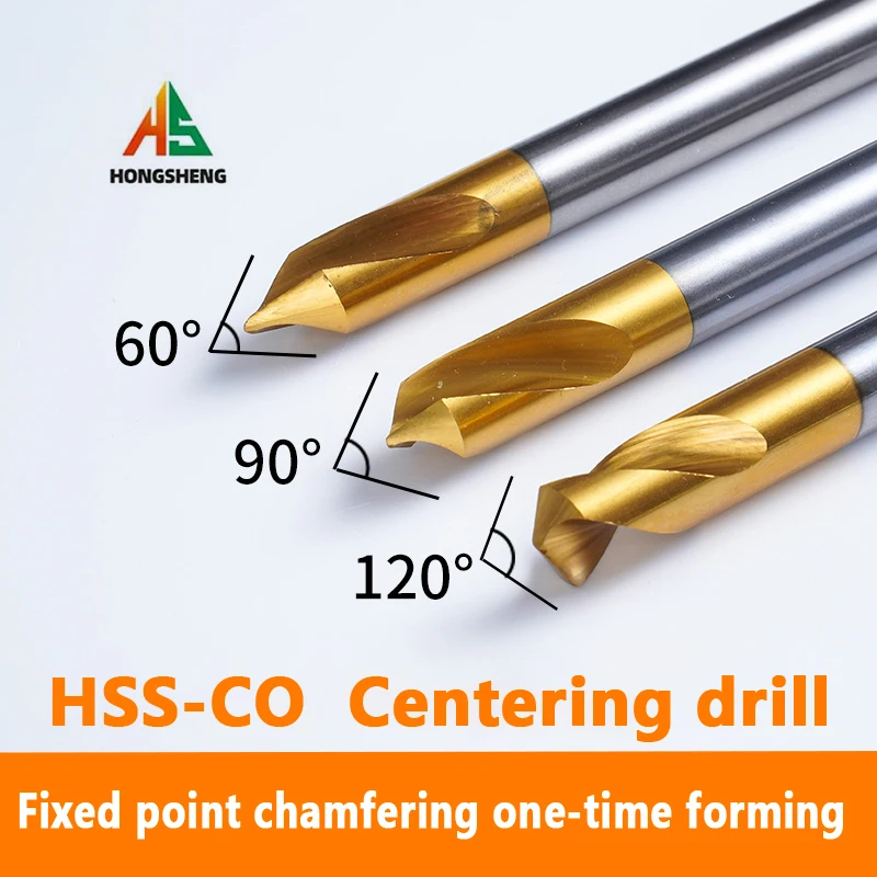 HSS-Co NC Spot Drill HSS Carbide Stub Center Bit 60° 90° 120° 1-20mm Chamfer Location Prepare Guide Pilot Hole CNC Machine Tool