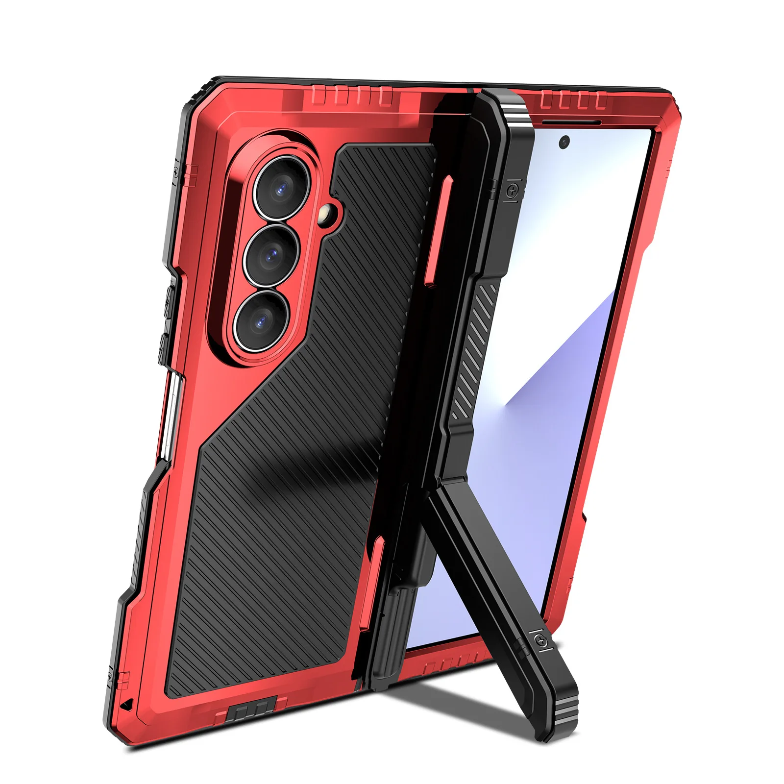 Ho Rugged Armor 360 Full Mobile Phone Case for Samsung Galaxy Z Fold8 Fold7 Fold 4 5 6 7 8 Ultra Metal Aluminum Shockproof Cover