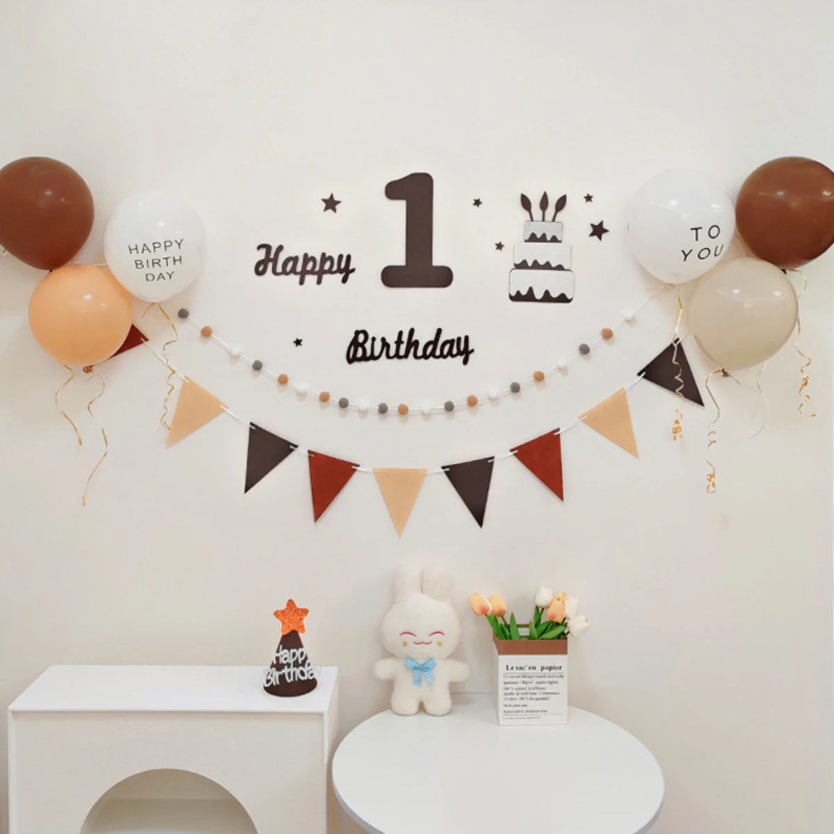 الأطفال الرجعية البني ورأى القماش عيد ميلاد العلم سحب الطفل سنة واحدة مائة يوم خلفية الديكور التصوير الدعائم #5