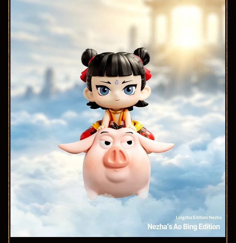 Echte POPMART Ne Zha The Devil's Sea Classic Character Series Figur Blind Box Anime Desktop-Dekoration Ornament Geschenk für Sammler – Detail 8