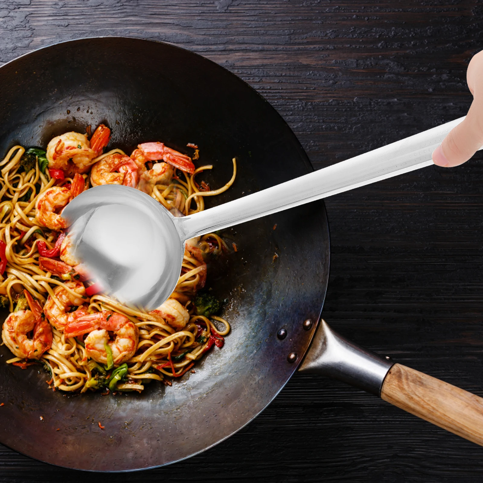 

Stainless Steel Soup Ladle Long H Kitchen Tool Hot Pot Dining Table Utensil Porridge Spoon Easy Clean Dishwasher Safe Food