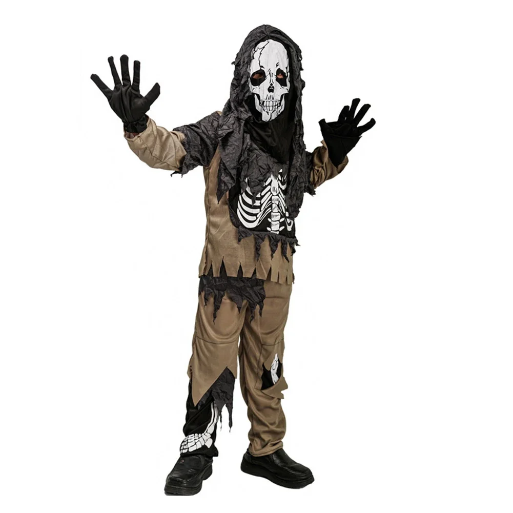 Dzieci Halloween Cosplay szkielet Fantasy stroje występ na scenie ubrania Halloween karnawał przebranie garnitur chłopcy dziewczęta dzieci