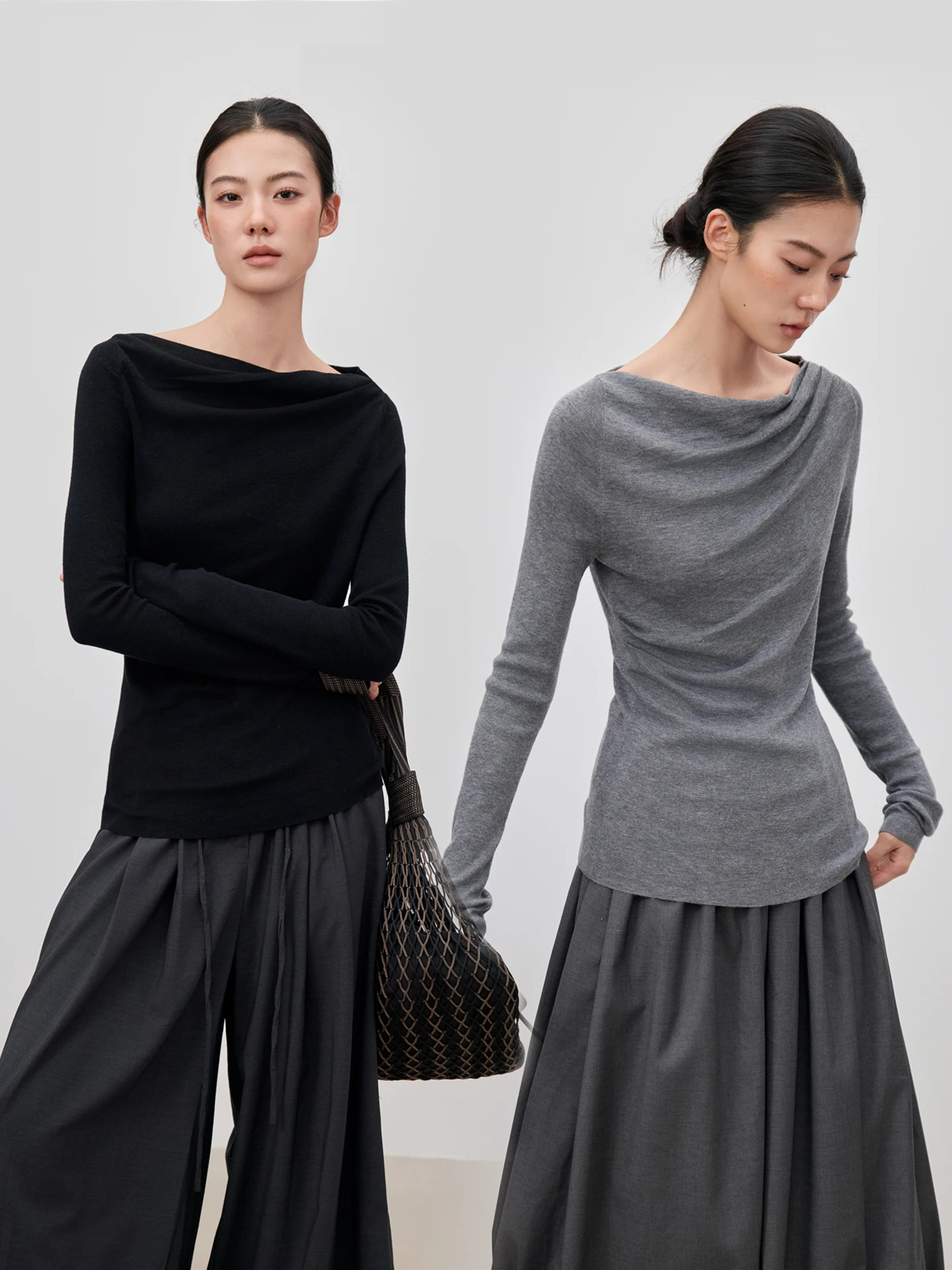 

Женская вязаная шерстяная кофта Incoln с длинным рукавом, приталенная, осенне-зимняя, модная, с асимметричным вырезом на плече, базовая модель