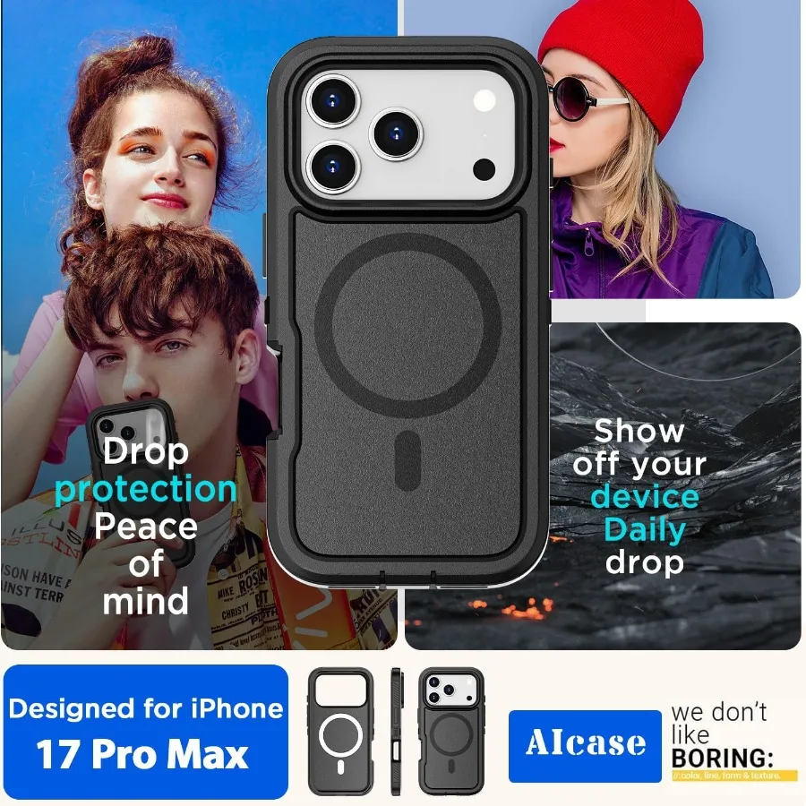 حافظة لهاتف iPhone 17 Pro Max مع توافق Magsafe، حماية مغناطيسية شديدة التحمل لكامل الجسم ومضادة للصدمات #6