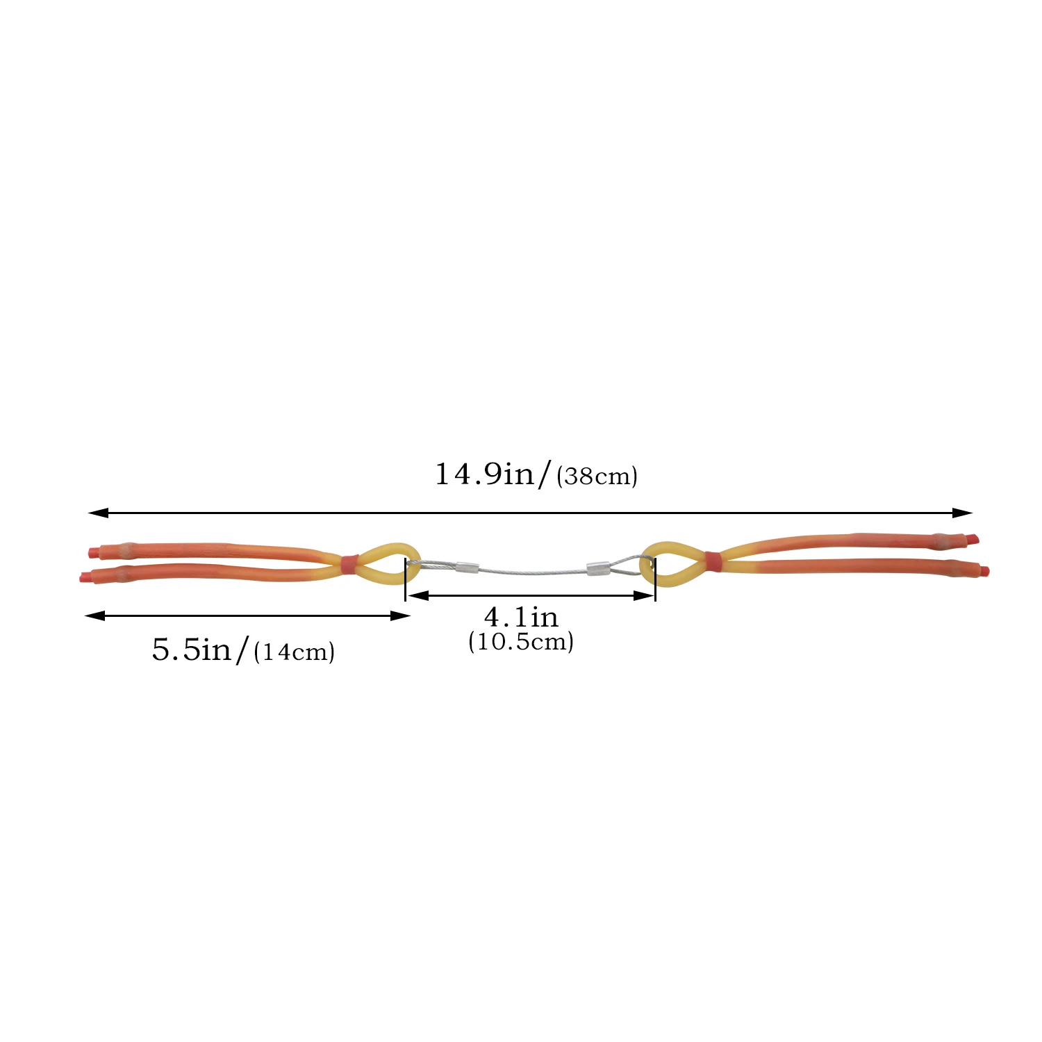 Outdoor Slingshot Fishing Accessories, Single-Side Dual-Catch Tubular Rubber Bands, Hunting Fish Dart Shooting Accessories