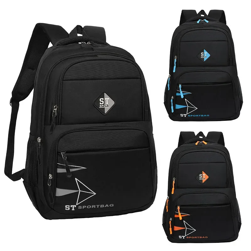 

Men's Backpack Letter Printing PVC Material Middle School Student School Bag Large Capacity Burden Reduction Computer Backpack