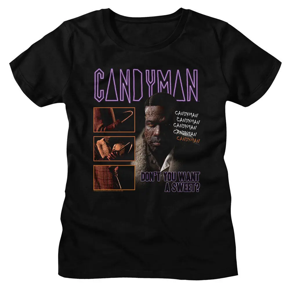 Candyman Scary Horror Movie Name Logo Don't You Want A Sweet Women's T Shirt