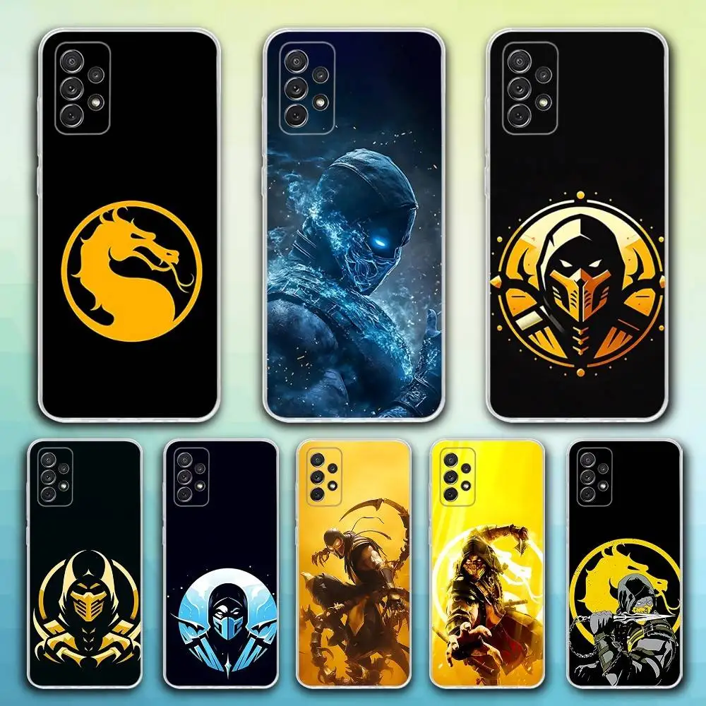 حافظة هاتف K-Kombat Game M-Mortal لهاتف سامسونج S30,23,21,22,20، FE lite، S10،9،8،7 PIus Note20 Ultra شفافة