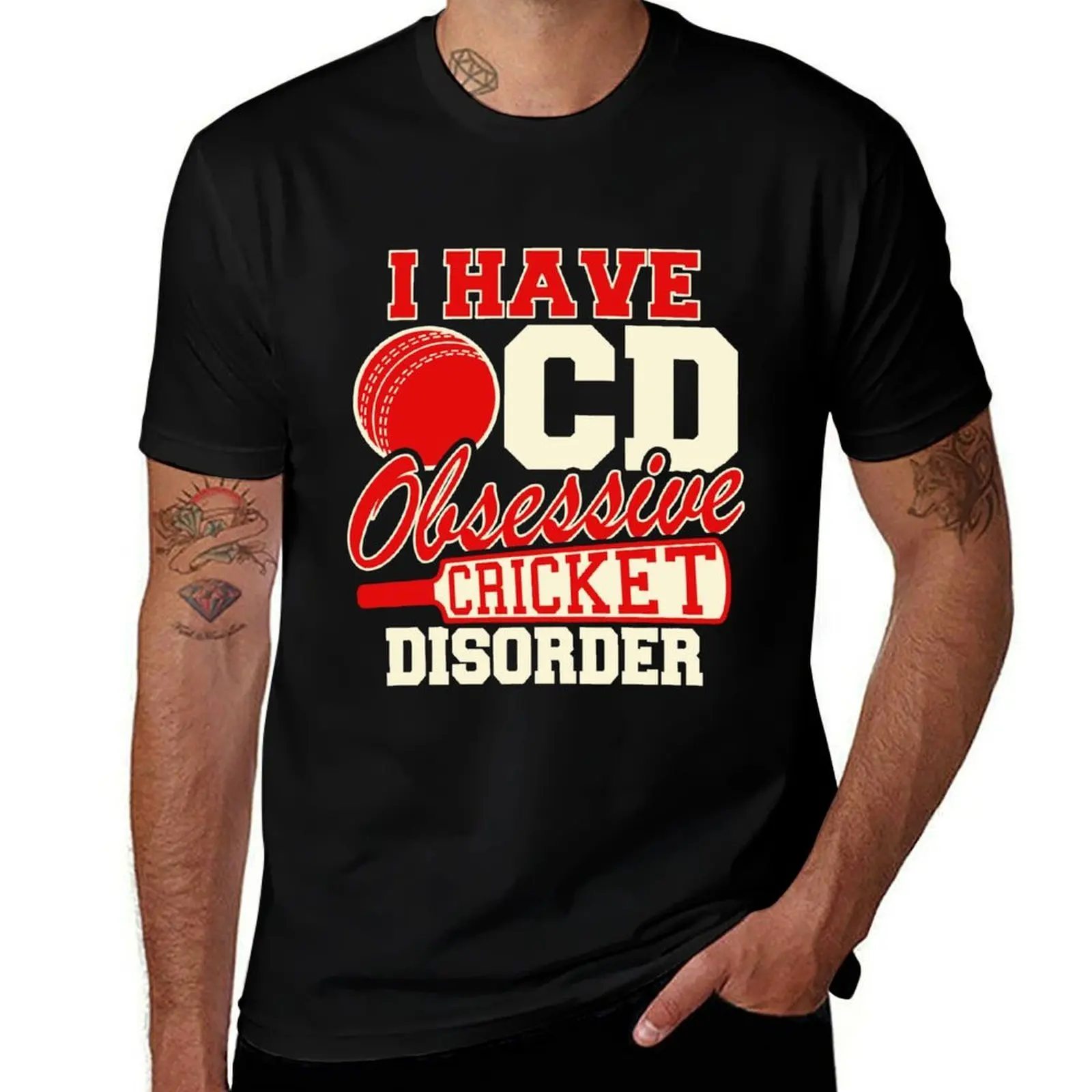 I Have OCD Obsessive Cricket Disorder T-Shirt Casual Street Style Short Sleeve Tee