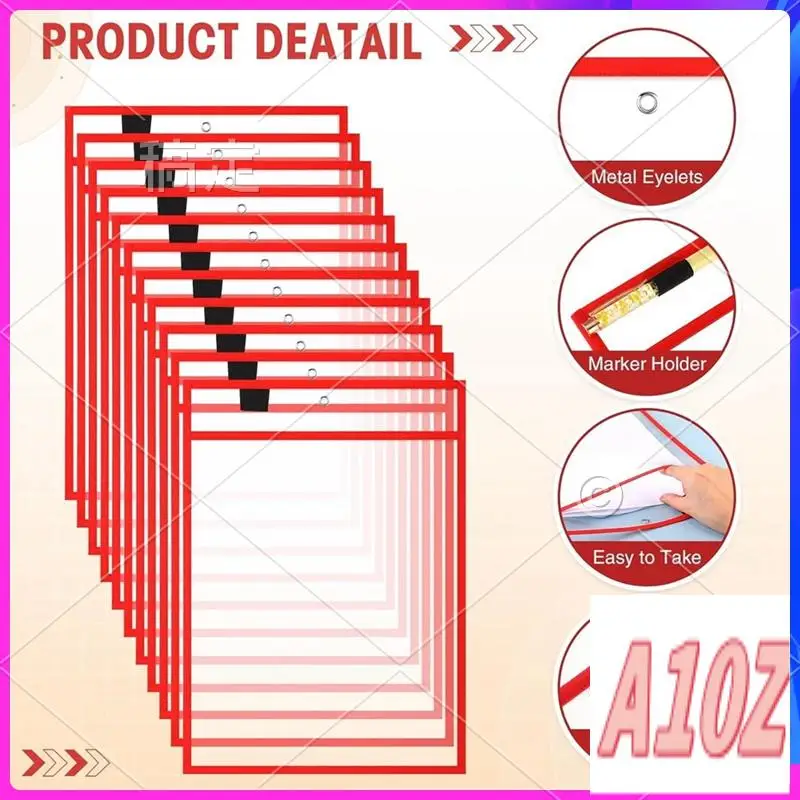 

0Z-25 Piece File Folders 9 X 12 Inch Work Note Holder Dry Erase Pockets For Teachers Work Classroom Organization Supplies A Dura