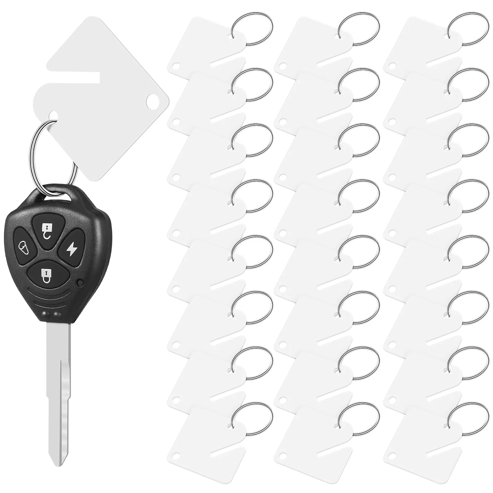 

60pcs Acrylic Keychain Blank Key Tags Plastic Lightweight Robust Key Chain Blanks Practical Versatile Plastic Label Tags DIY
