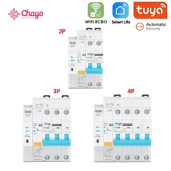 Tuya RCBO WIFI Metering Circuit Breaker Smart Life Timer Remote Control Automatic Wireless Interruptor Reclosing Switch Chayo