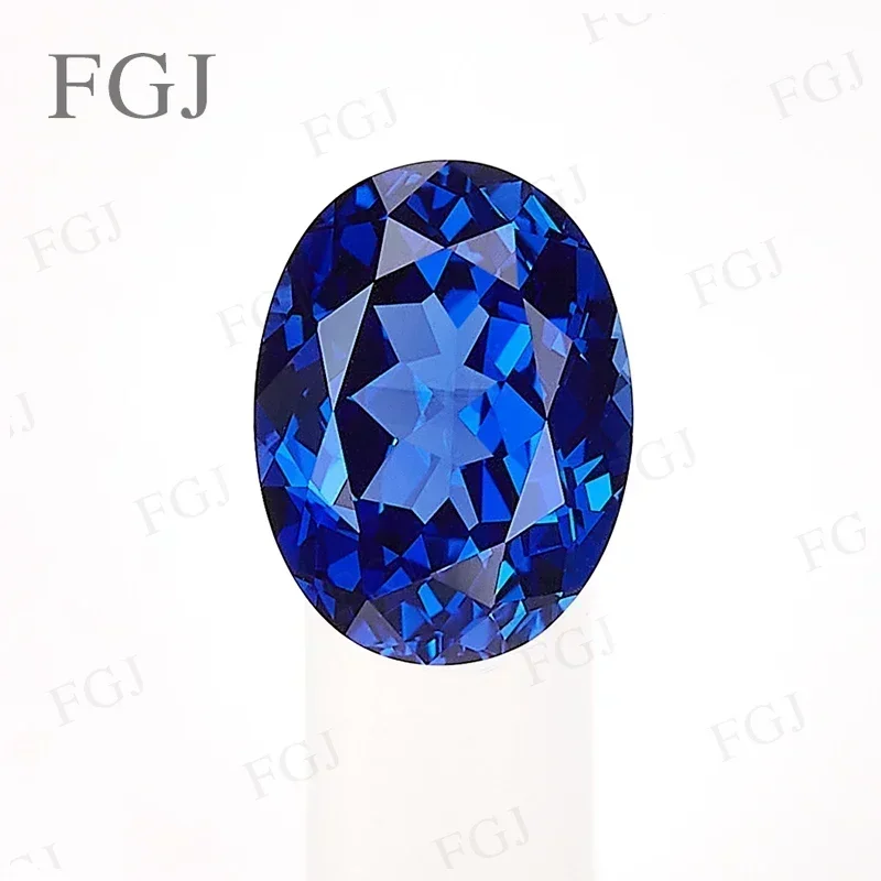 

New Promotion Lab Grown Sapphire Oval Cut Royal Blue Loose Gemstone For Rngs/Pendant Making Selectable AGL Certificate DIY