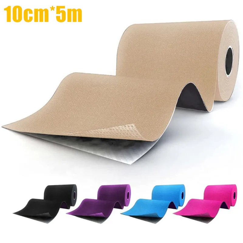 10 cm * 5 m Kinesiologie-Sportband, wasserdichte elastische Baumwollbänder für Muskelunterstützung, Erholungspflege, Physio, 4 Zoll * 16,5 Fuß – Detail 1