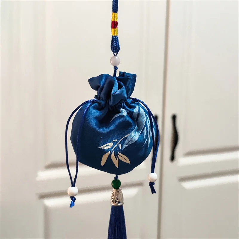 Gra Gdzie Wiatry Spotykają się Wujek Jiang Yan Cosplay Woreczek Brelok Ozdoba Haftowany Wzór Liści Bambusa Akcesoria Zawieszka Rekwizyt