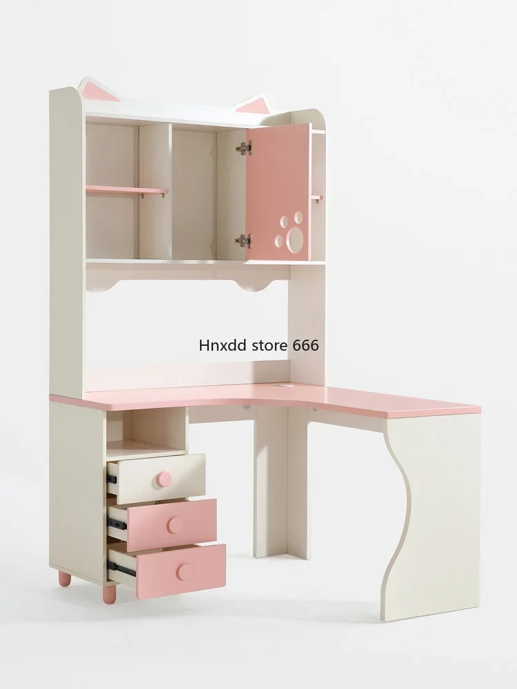 

Student children's room desk bookcase combination integrated corner bookshelf