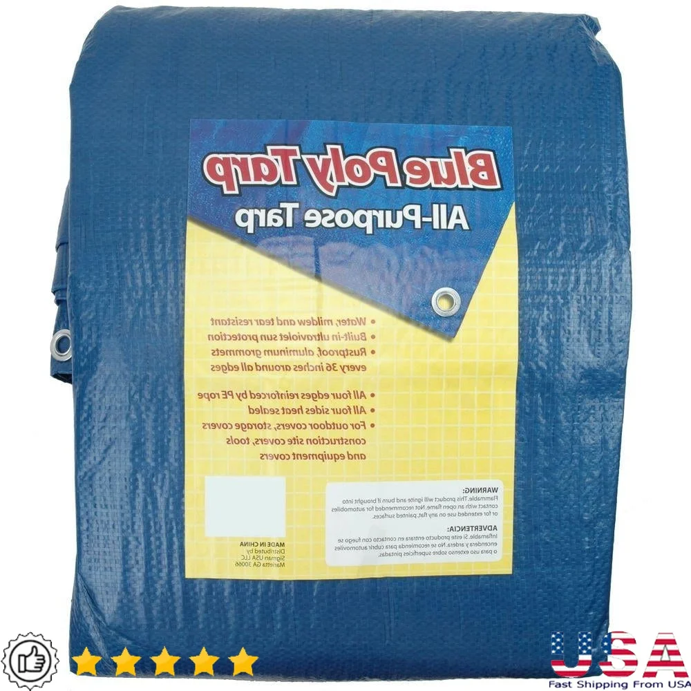 16x20 مقاوم للماء للأشعة فوق البنفسجية قماش القنب الثقيلة عززت بولي النسيج التخييم البناء يغطي الحلقات كل 3ft دائم