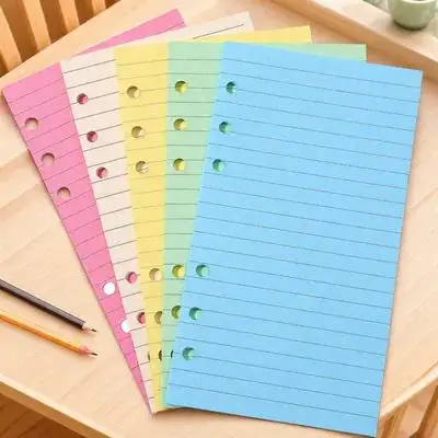 فضفاضة ورقة ورقة 6 حفرة لكمات حاكم ورقة ل A6 عبوات دفتر السفر مجلة كراسة الرسم مذكرة مذكرات ورقة إدراج #6