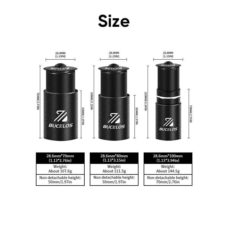 Description Picture 3 of itemBUCKLOS Bike Handlebar Stem Height Extender CNC Aluminum Alloy Bicycle Fork Extension Adapter MTB Handlebar Riser Road BMX Parts