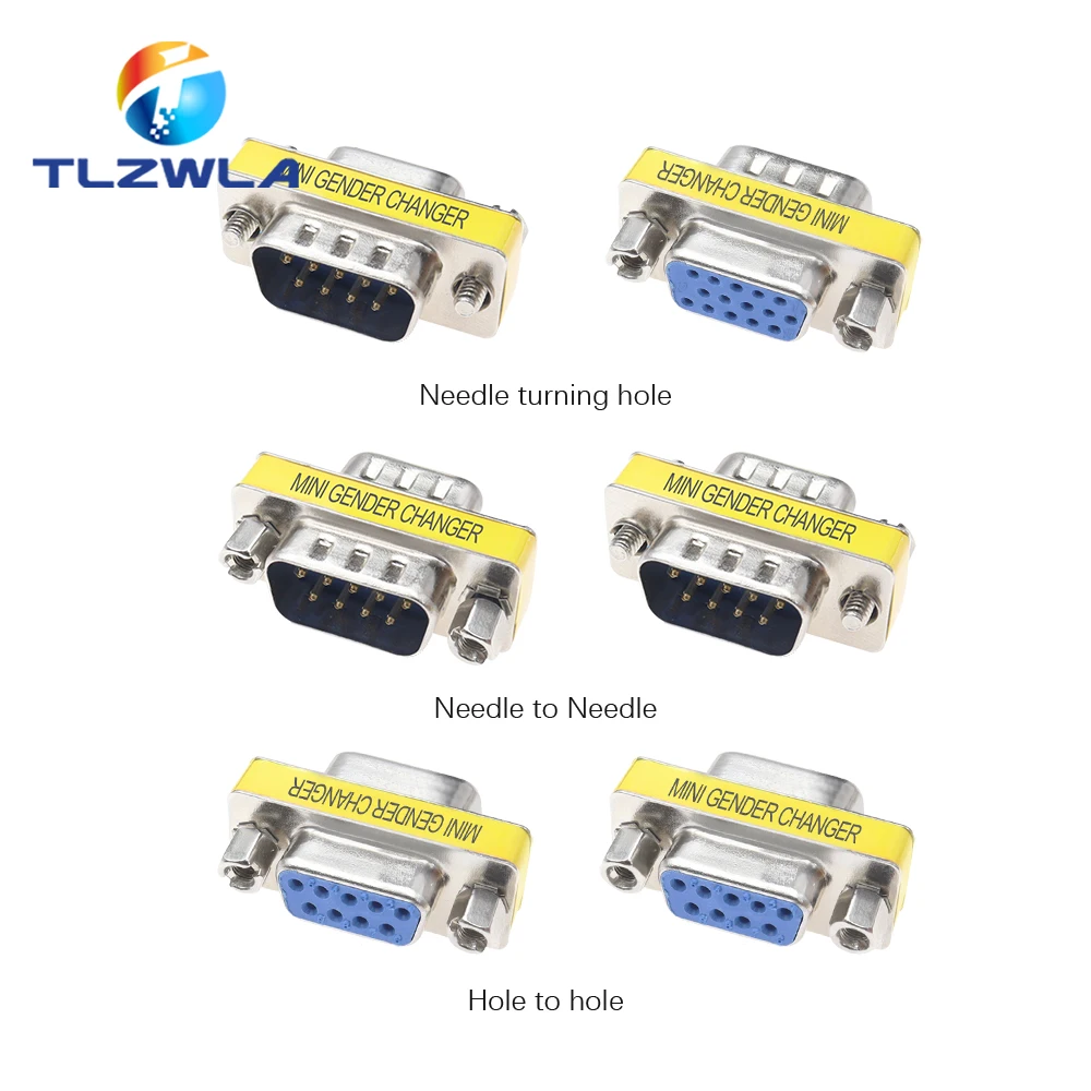 DB9/DB15/DB25/DB37 Mini zmieniacz płci Adapter RS232 Com D-Sub do męskiego żeńskiego złącza wtykowego VGA 9 15 25 37Pin — zdjęcie 4