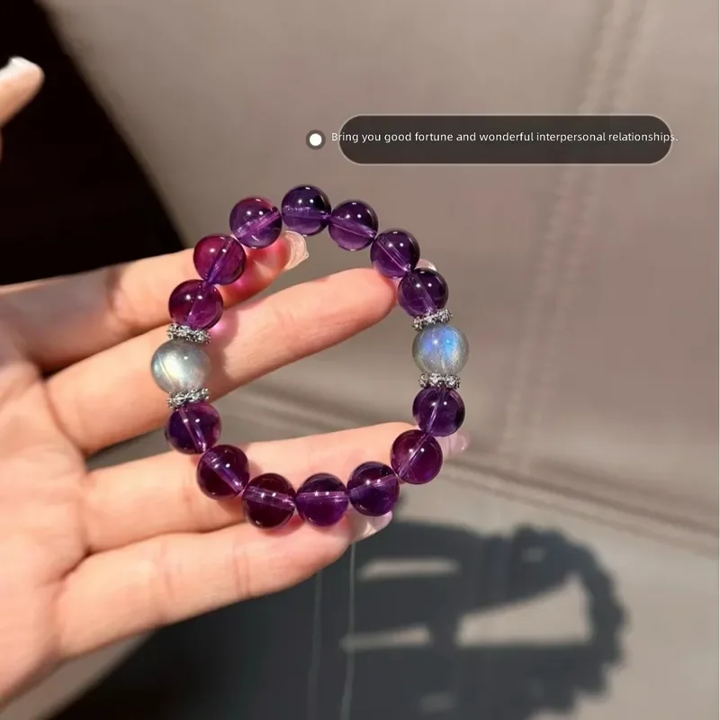 Cross-border original natural Ulla amethyst amethyst bracelet light luxury fashion day Douyin amethyst bracelet original