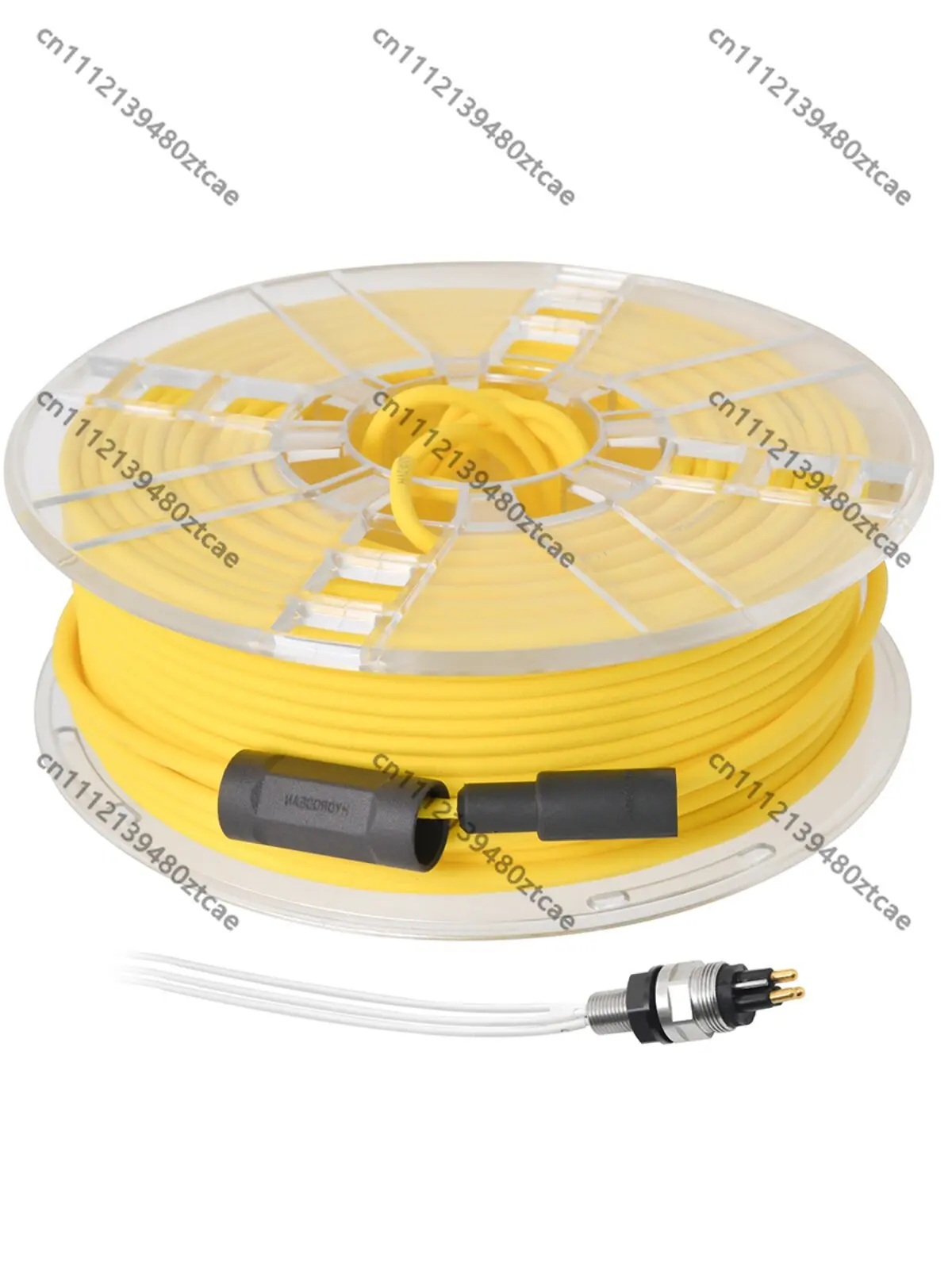 2×26AWG Zero Buoyancy Waterproof Umbilical Cable With Connector 60M Underwater Robot Signal Communication Wire