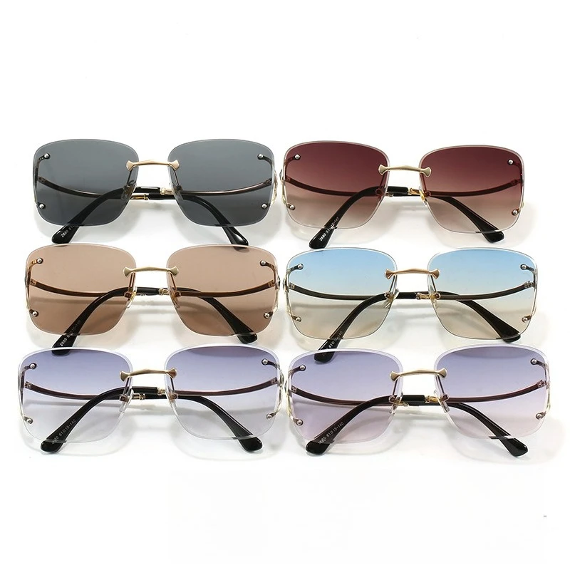 ​​2025 New Rimless Metal Sunglasses Women, Oversized Luxury UV400 Polarized Designer for Street Style & Driving​​