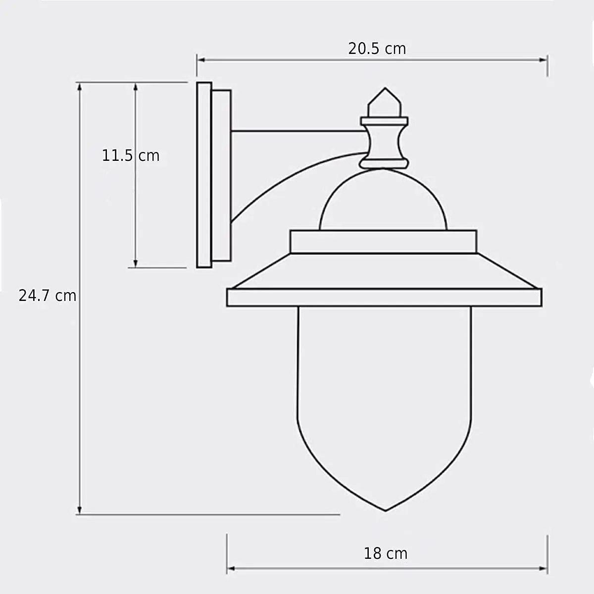 CGC Lighting Antiek Brons Coach Lantaarn Buitenwandlamp - Ideaal voor tuin, veranda, terras, serre, deur en schuur