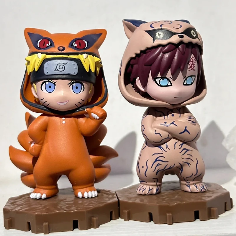 Bandai Naruto Bnfigureq Pajamars Serie Kakashi Sasuke Sakura Doll Scatola misteriosa Ornamenti da scrivania Modello giocattolo Regalo da collezione