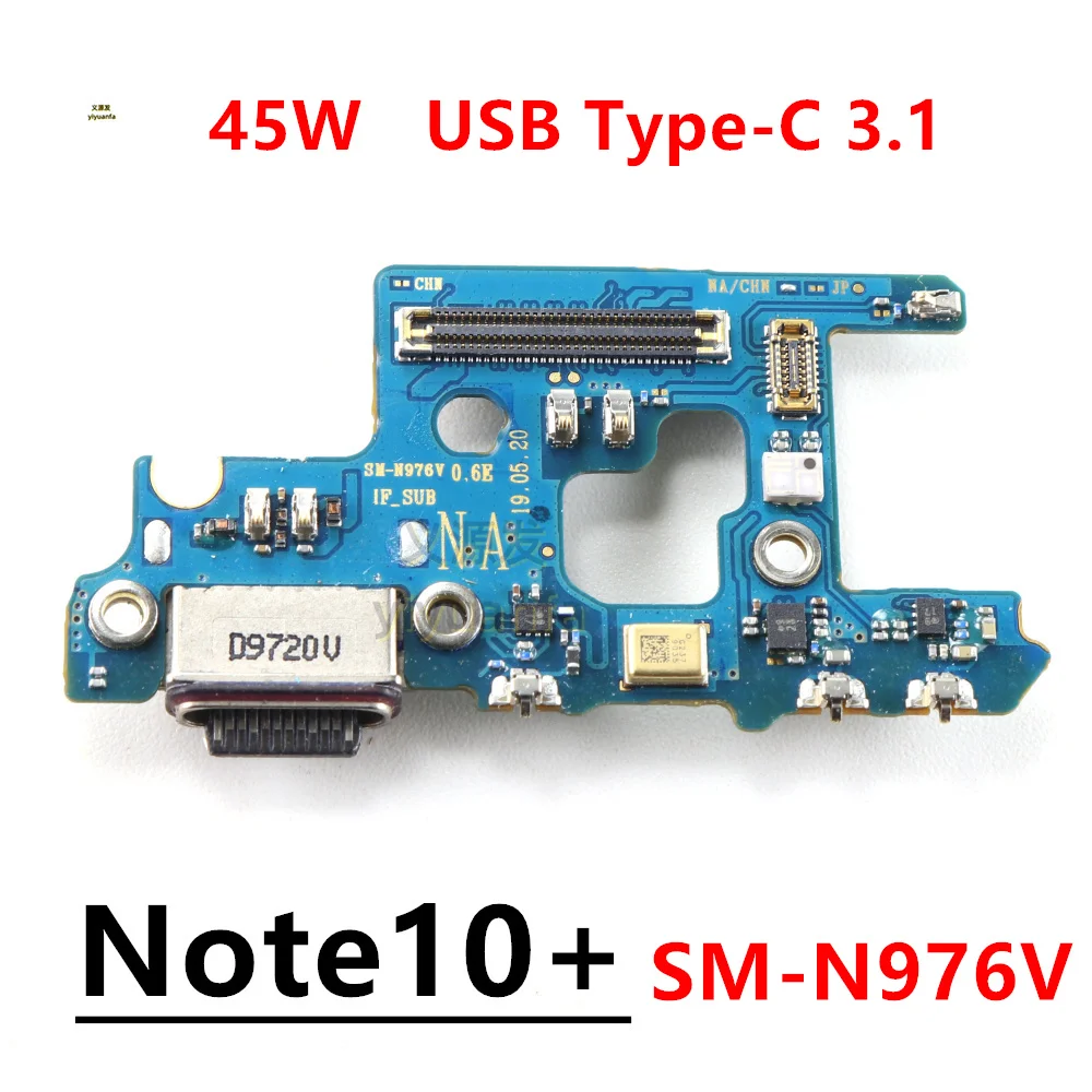 45W USB Dock Connector Charging Port Flex Cable For Samsung Galaxy Note 10 Plus SM-N976V Charger Board With Mic Module Note 10+