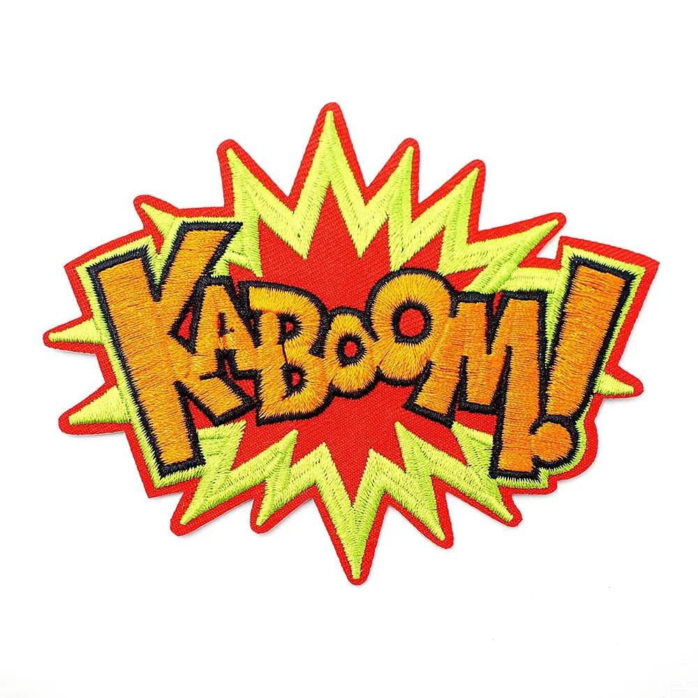 KABOOM (Size:8.5X10.5cm) DIY Badge Patch Embroidered Applique Sewing Clothes Stickers Garment Apparel Accessories