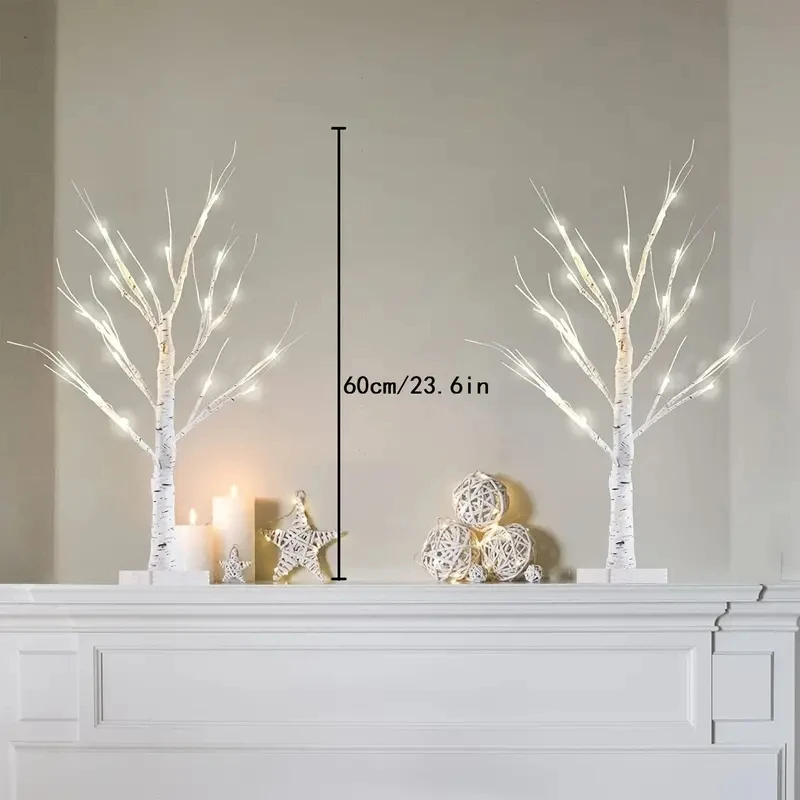 24 Led Easter Twinkling Tree Fairy Light Birch Tree Branches 3AA&USB Powered Tree Lamp For Party Bedroom Chirstmas Decoration