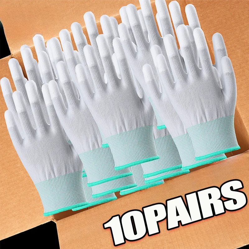 1-10pairs Antistatic Gloves Anti Static ESD Electronic Working Glove Pu Coated Palm Coated Finger Antiskid for Finger Protection