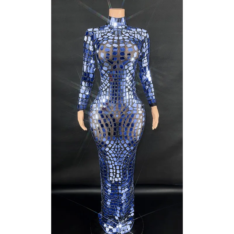 مرآة مهرجان الموسيقى المغني نموذج المنصة مأدبة بار ملهى ليلي فستان الحفلات Vestido Con Cristales Y Piedras Vestidos Brillantes