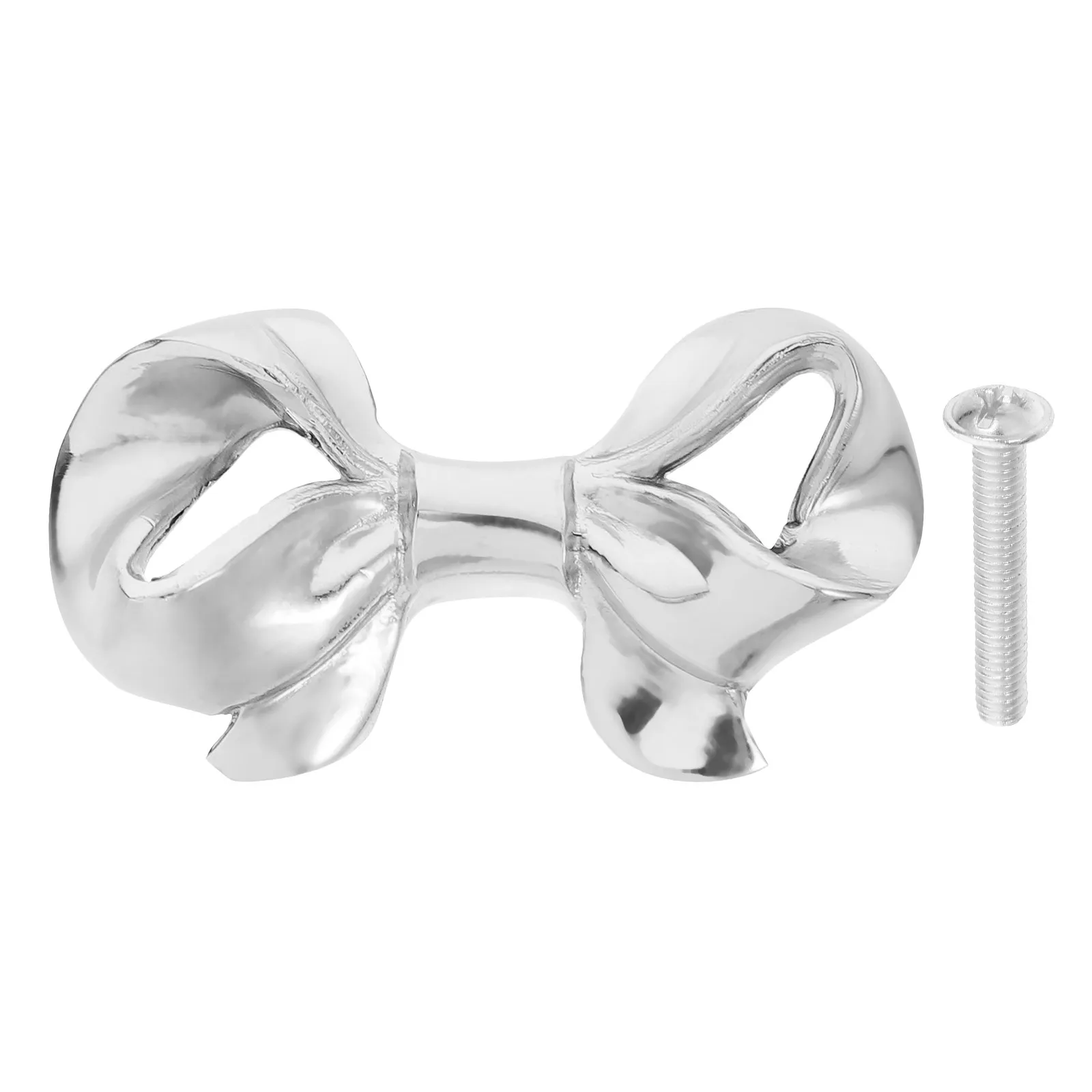 Brass Bow Dresser Knobs Bow Shaped Cabinet Handles Smooth Scratch Resistant Finish for Kitchen Wardrobe Cupboard Decor