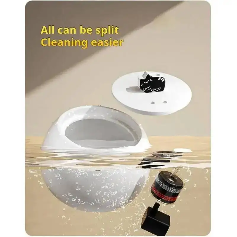 1L/1.5L Ceramic Automatic Pet Water Fountain Silent Submersible Pump Filter Included Cat Dog Drinking Dispenser Bowl view 5