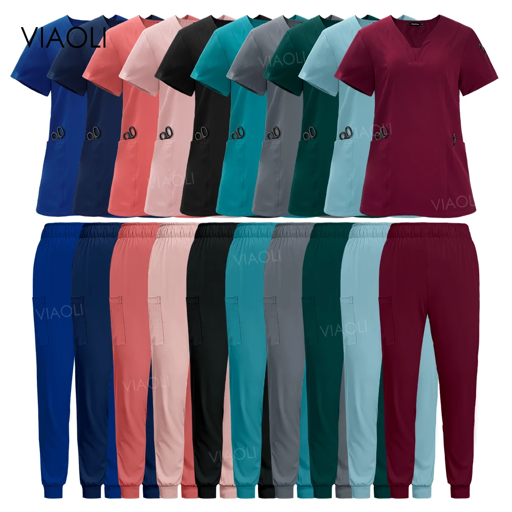 Scrubs médicos cirúrgicos para mulheres, Desgaste de trabalho multicolorido, Acessórios de enfermagem, Clínica odontológica, Pet Store, Enfermeira, Uniforme Clínico, Hot Sales