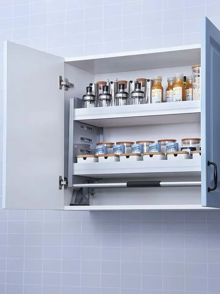 Pull Down Up Hardware Storage Chromed Wire Basket Shelf System Equipment Lifting Lift Elevator for Kitchen Wall Cabinet