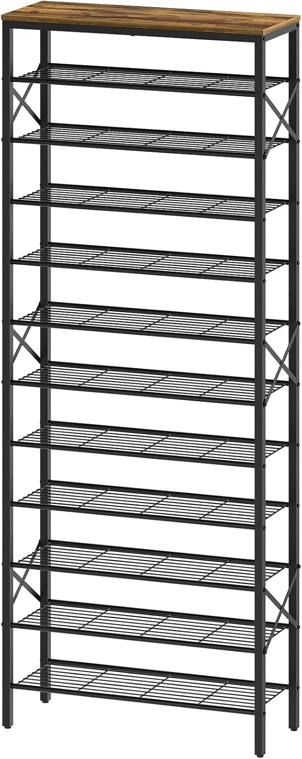 

12 Tier Shoe Rack, Large Capacity Shoe Storage Organizer Holds 48 Pairs, Sturdy and Stable, for Entryway, Hallway, Close