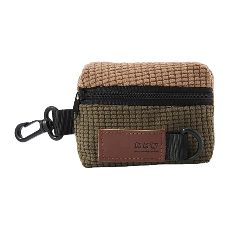 Multipurpose Earbud Carrying Case Portable Headphones Protective Bag Soft Corduroy Earbud Holder for Daily Use DropShipping