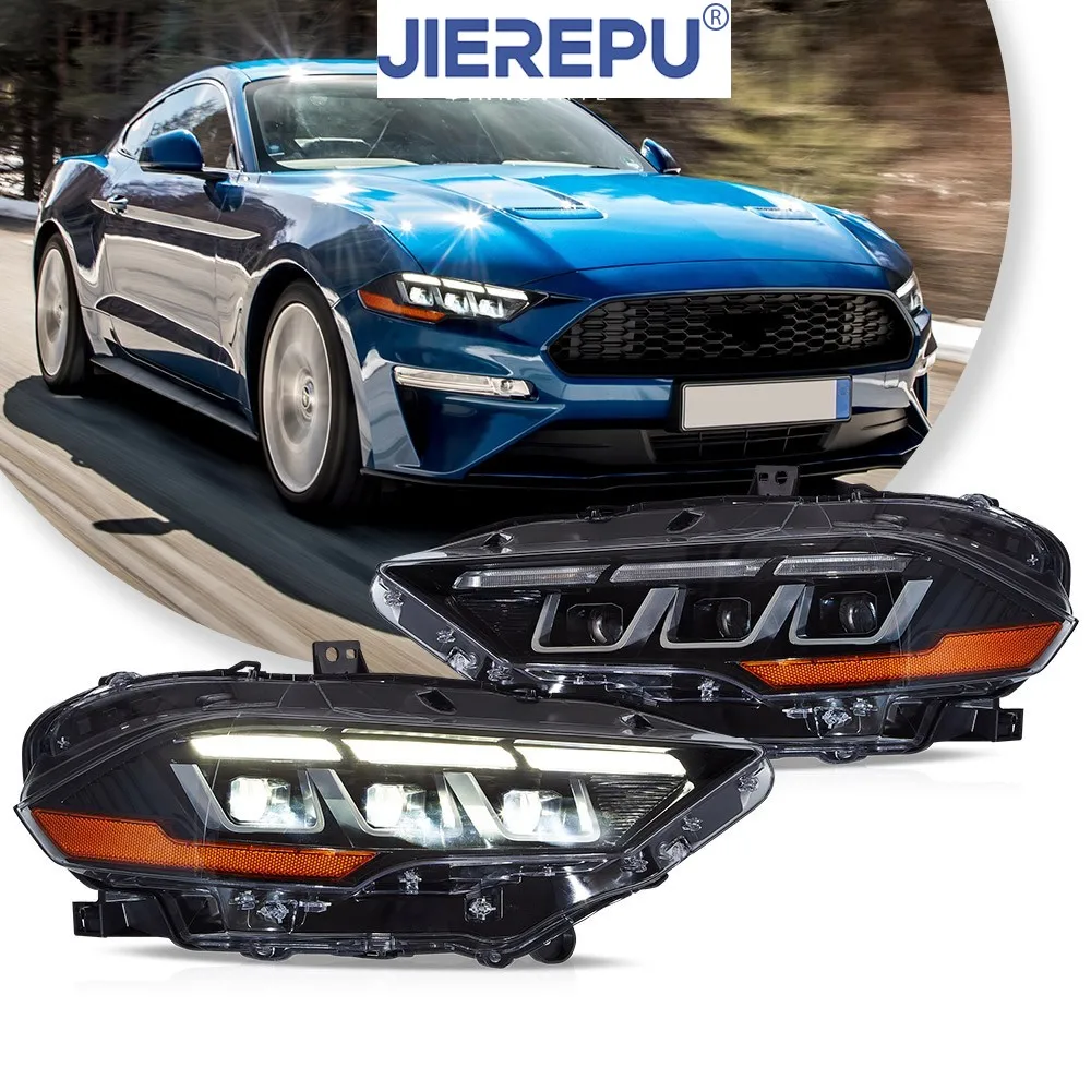 

1Pair FULL LED Headlights Assembly For Ford Mustang 2018-2023 W/Animation Assembly Auto Headlights Accessories