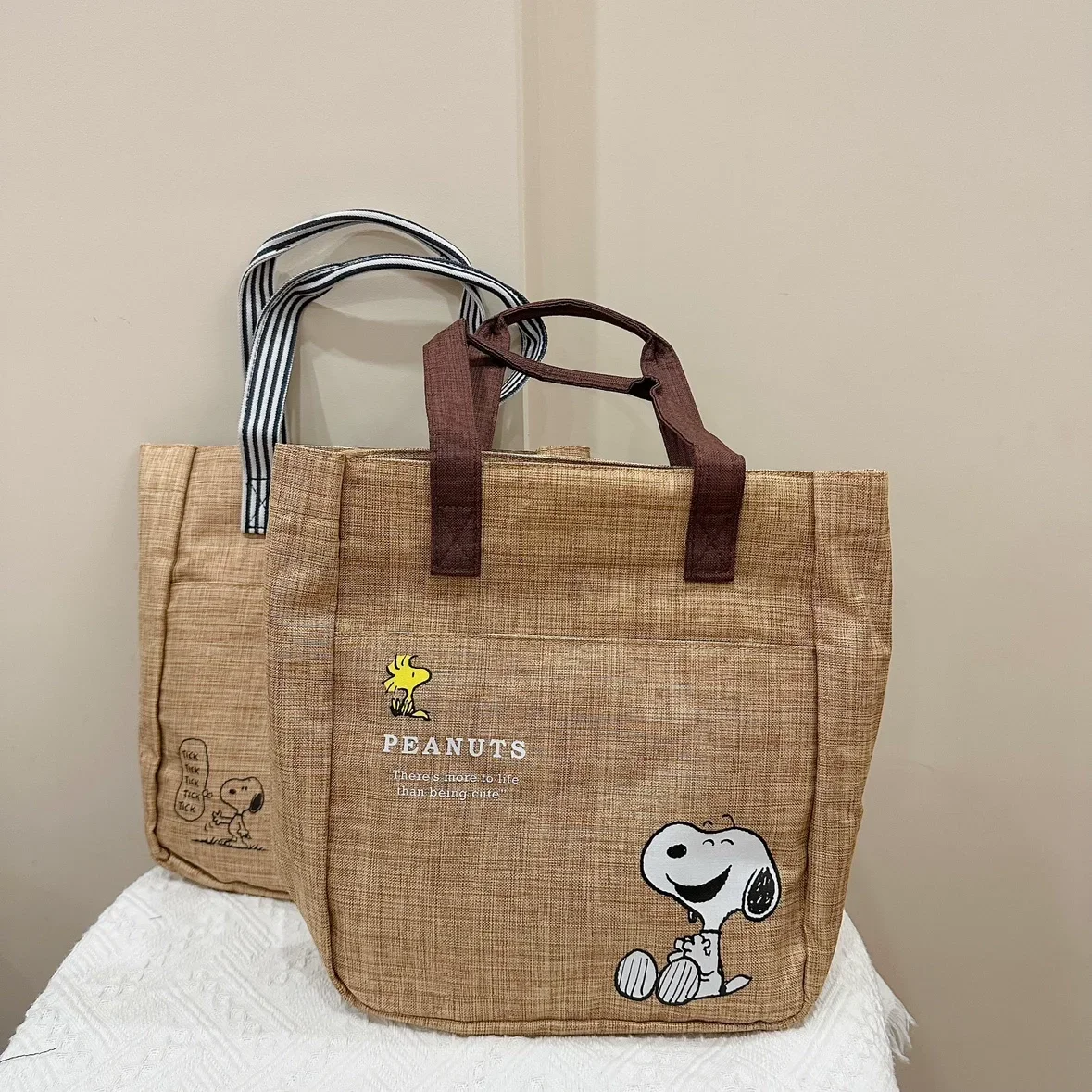 New Snoopy Cartoon Cute Large Capacity Handbag Fashion Student storage Tutorial Bag Handbag