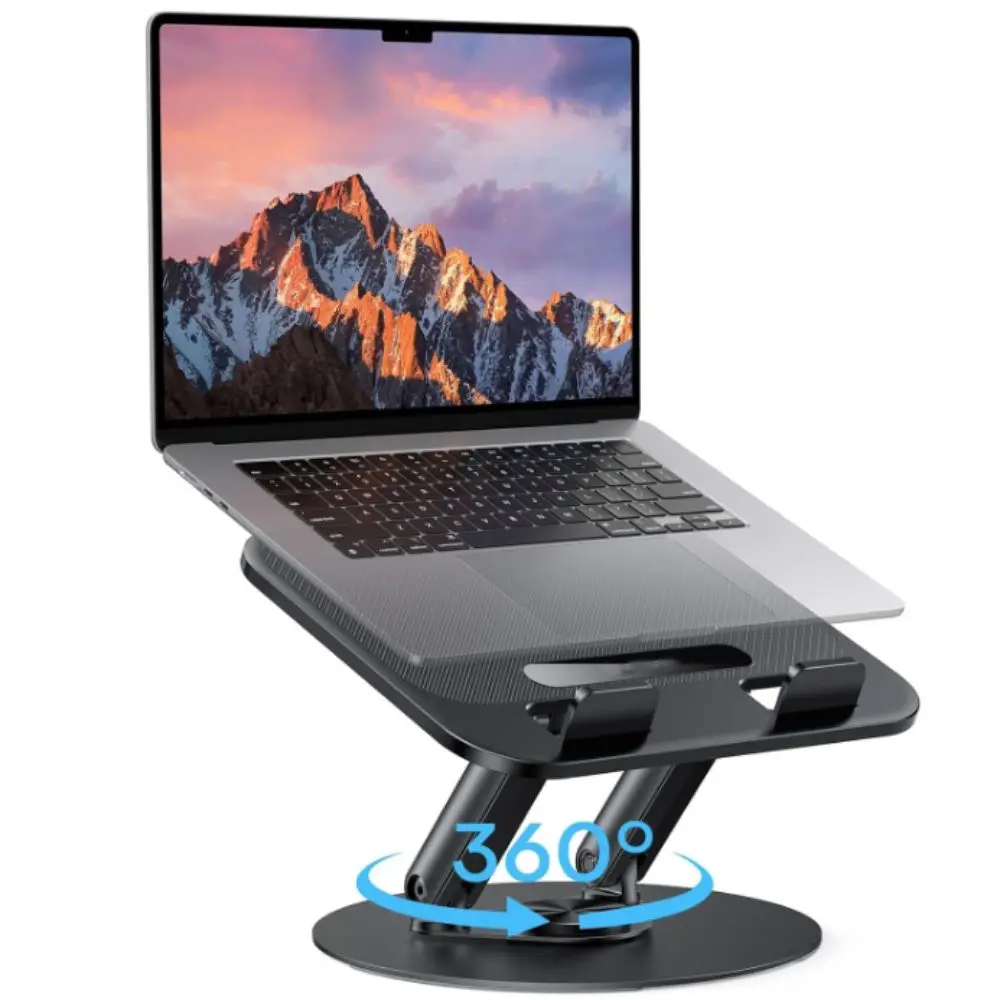 

Height Adjustable 360° Rotation Notebook Stand Carbon Steel Foldable Storage Laptop Stand Non-slip Base Space-saving
