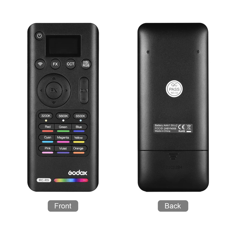 Godox RC-R9 2,4 GHz 32 canales 16 grupos 164' Control remoto inalámbrico para Godox SZ150R LC500R TL60 barra de luz LED