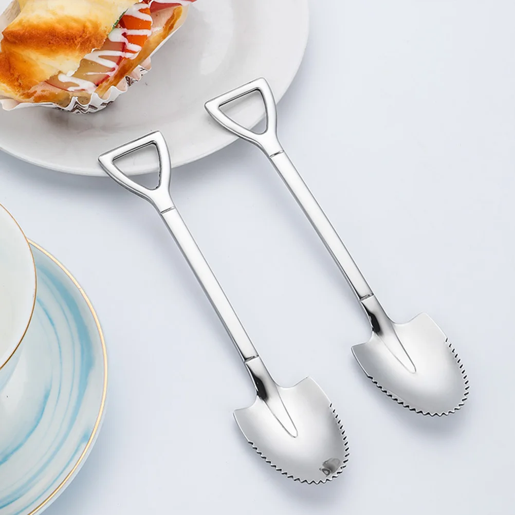 

3 pcs Stainless Steel Fruit Spoon Serrated Edge For Watermelon Grapefruit Pear Scraping Multipurpose Mud Scoop Kitchen Tool