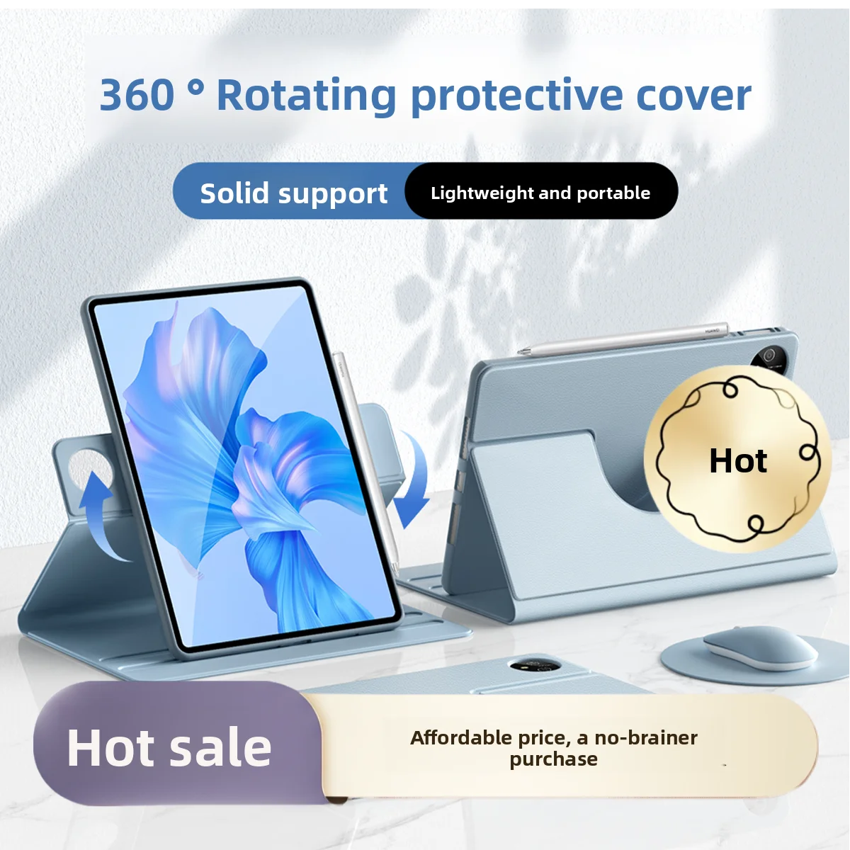 

Вращение iPad Air360 для чехла Air Pro 2024 MINI 3 4 5 6 7 8 9 10 поколения 10,9 10,2 11 12,9 13-дюймовый кожаный чехол-подставка для планшета